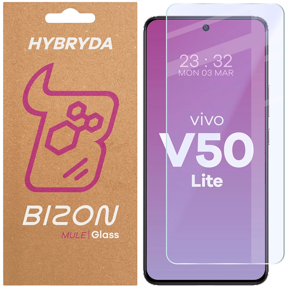 Flexibles Hybridglas für Vivo V50 Lite 4G/5G, Bizon Glass Mule