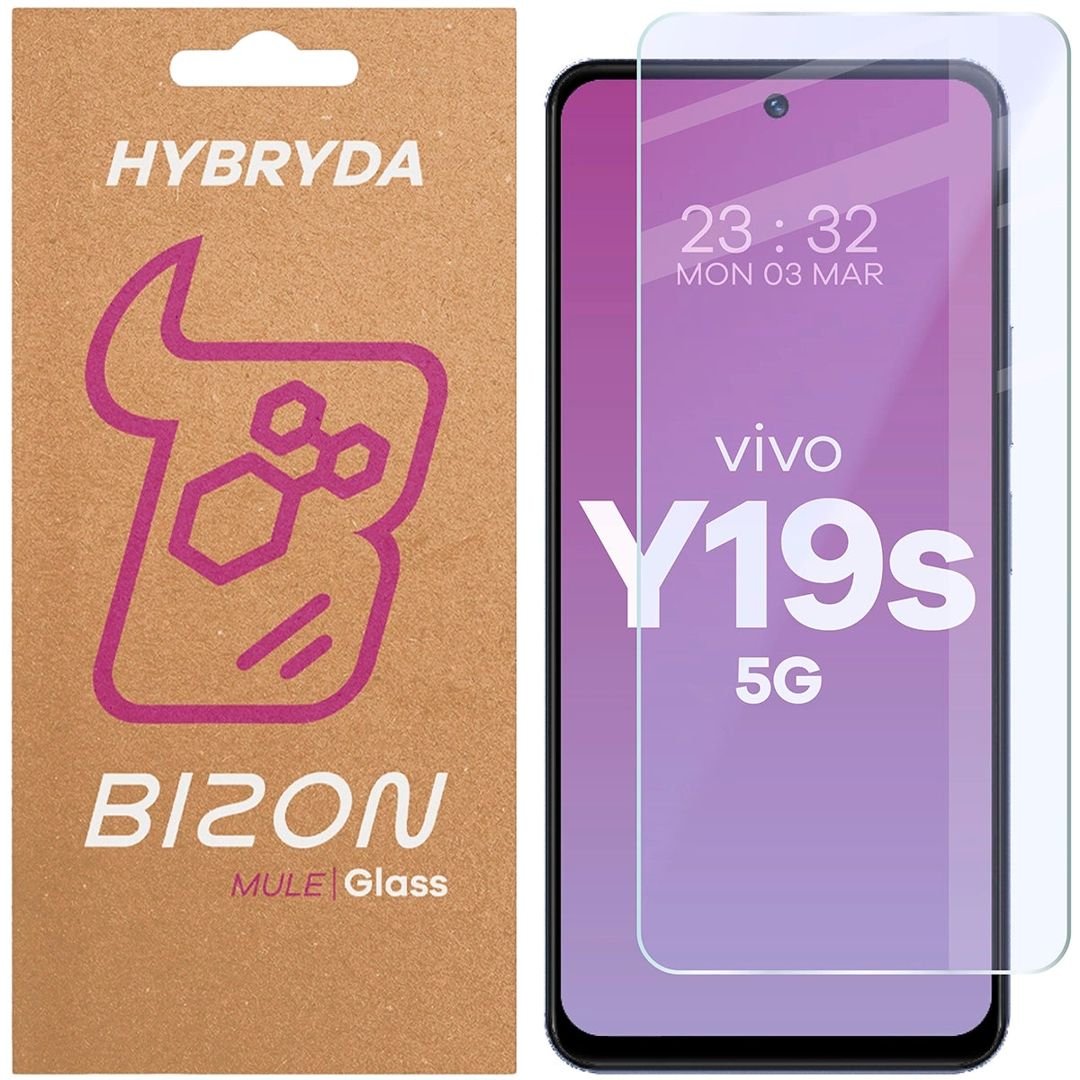 Flexibles Hybridglas für Vivo Y19s, Bizon Glass Mule