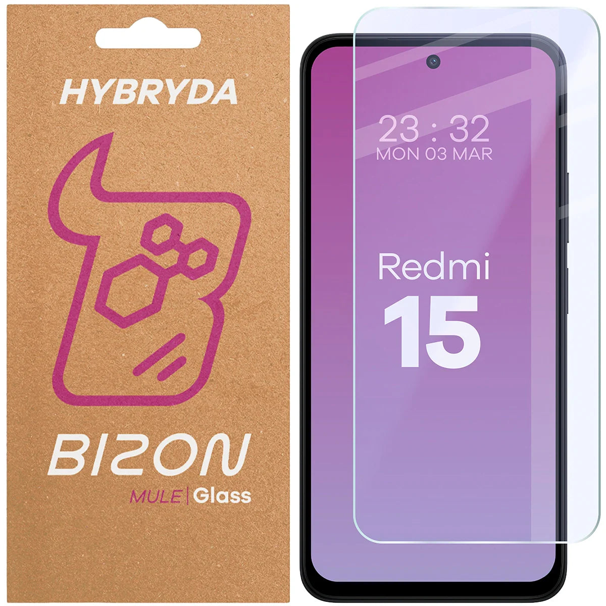 Flexibles Hybridglas für Xiaomi Redmi 15 5G, Bizon Glass Mule