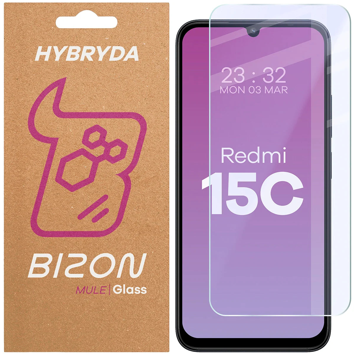 Flexibles Hybridglas für Xiaomi Redmi 15C 5G, Bizon Glass Mule