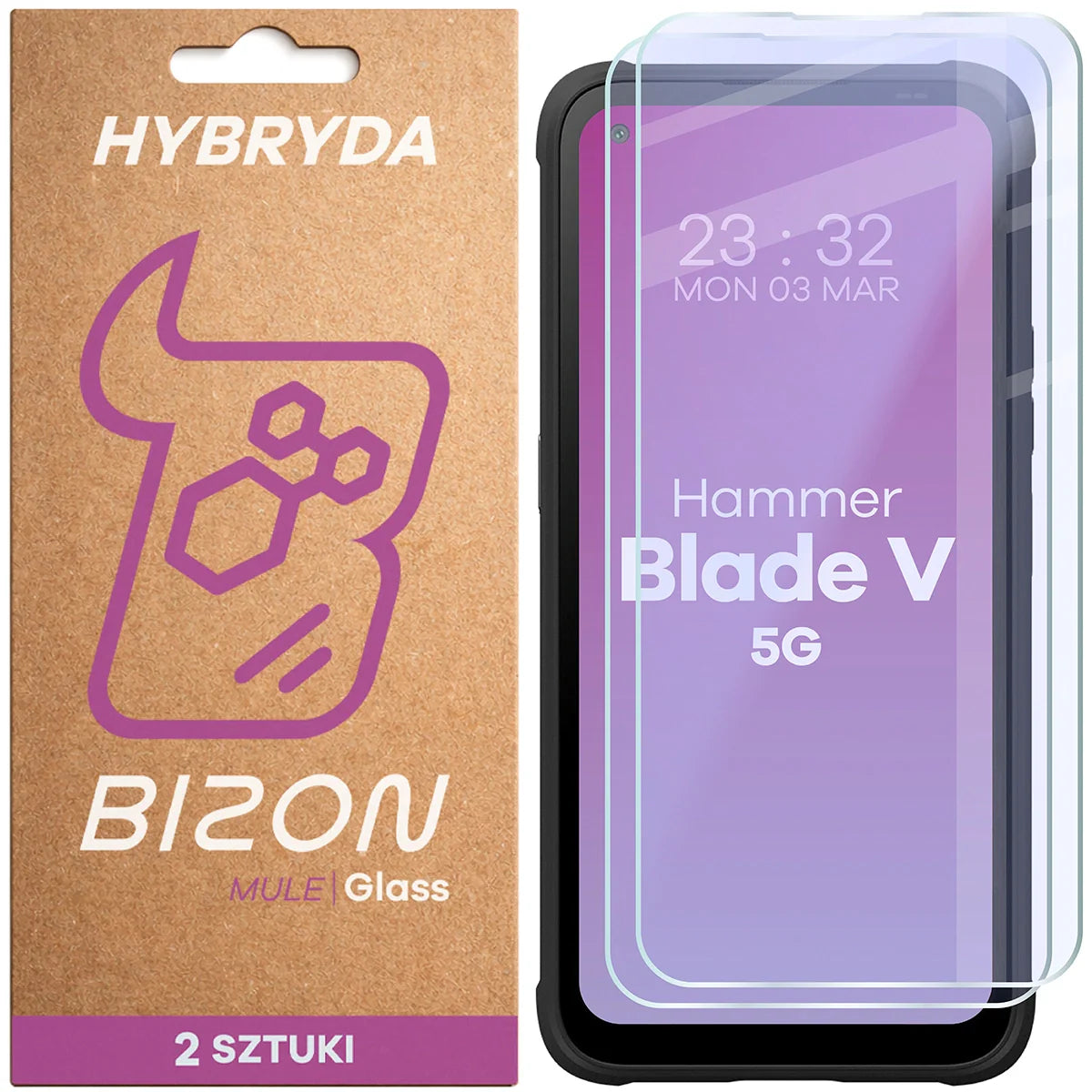 Flexibles Hybridglas für HAMMER Blade V 5G, Bizon Hybrid Mule Duo, 2 Stück