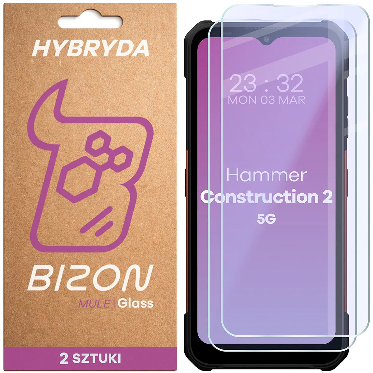 Flexibles Hybridglas für HAMMER Construction 2 5G / Military Edition / Thermal 5G / Thermal 5G Military Edition, Bizon Hybrid Mule Duo, 2 Stück