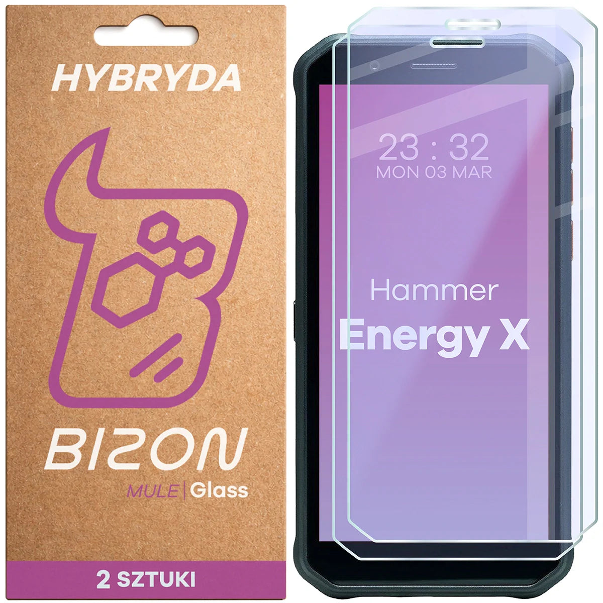 Flexibles Hybridglas für HAMMER Energy X, Bizon Hybrid Mule Duo, 2 Stück