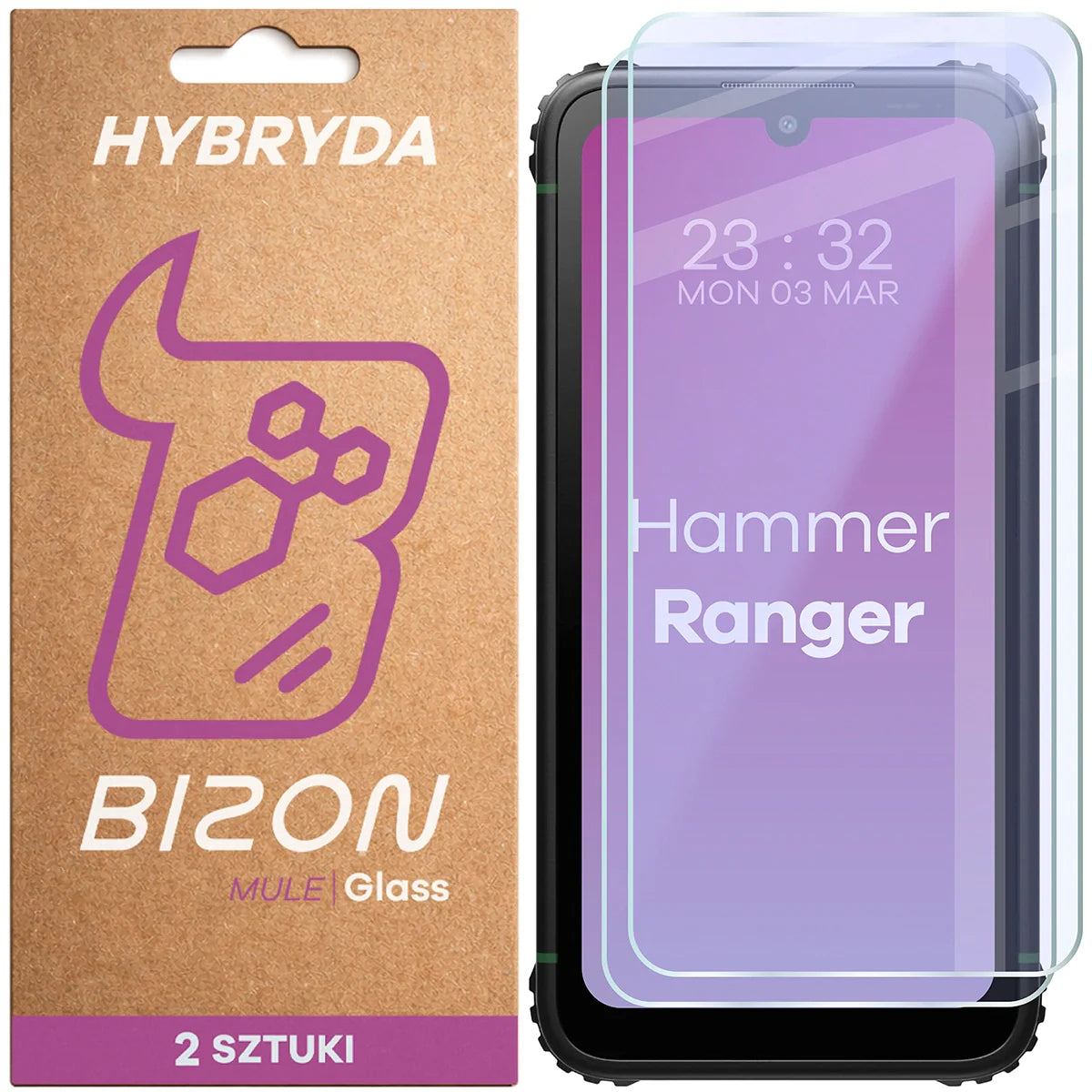 Flexibles Hybridglas für HAMMER Ranger, Bizon Hybrid Mule Duo, 2 Stück