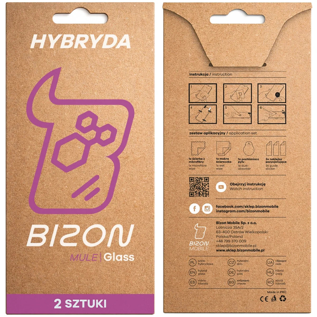 Flexibles Hybridglas für Honor Magic8 Lite, Bizon Hybrid Mule Duo, 2 Stück