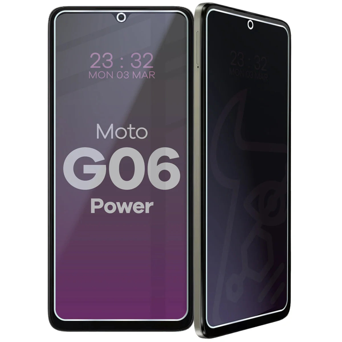 Hybridglas mit Privatschutzfilter für Motorola Moto G06 Power 4G, Bizon Hybrid Shadow, Matt