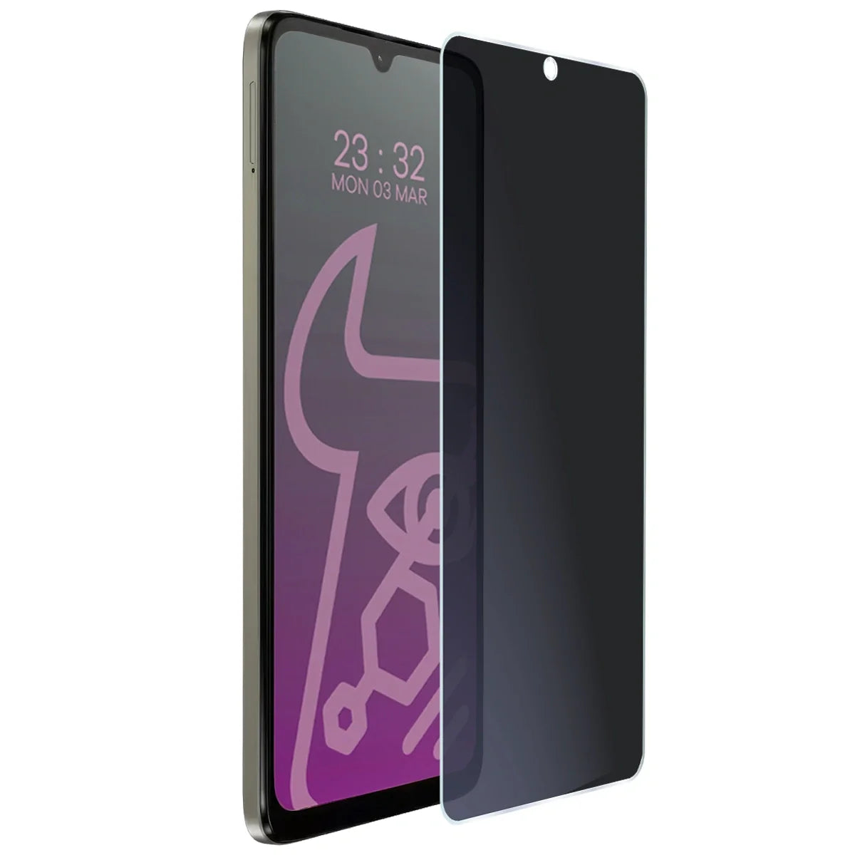 Hybridglas mit Privatschutzfilter für Motorola Moto G06 Power 4G, Bizon Hybrid Shadow, Matt