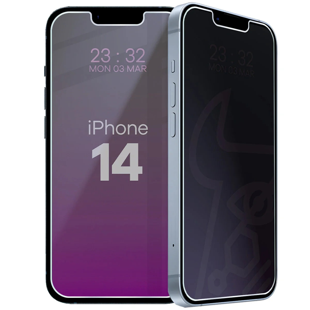 Hybridglas mit Privatschutzfilter für iPhone 14, Bizon Hybrid Shadow, Matt