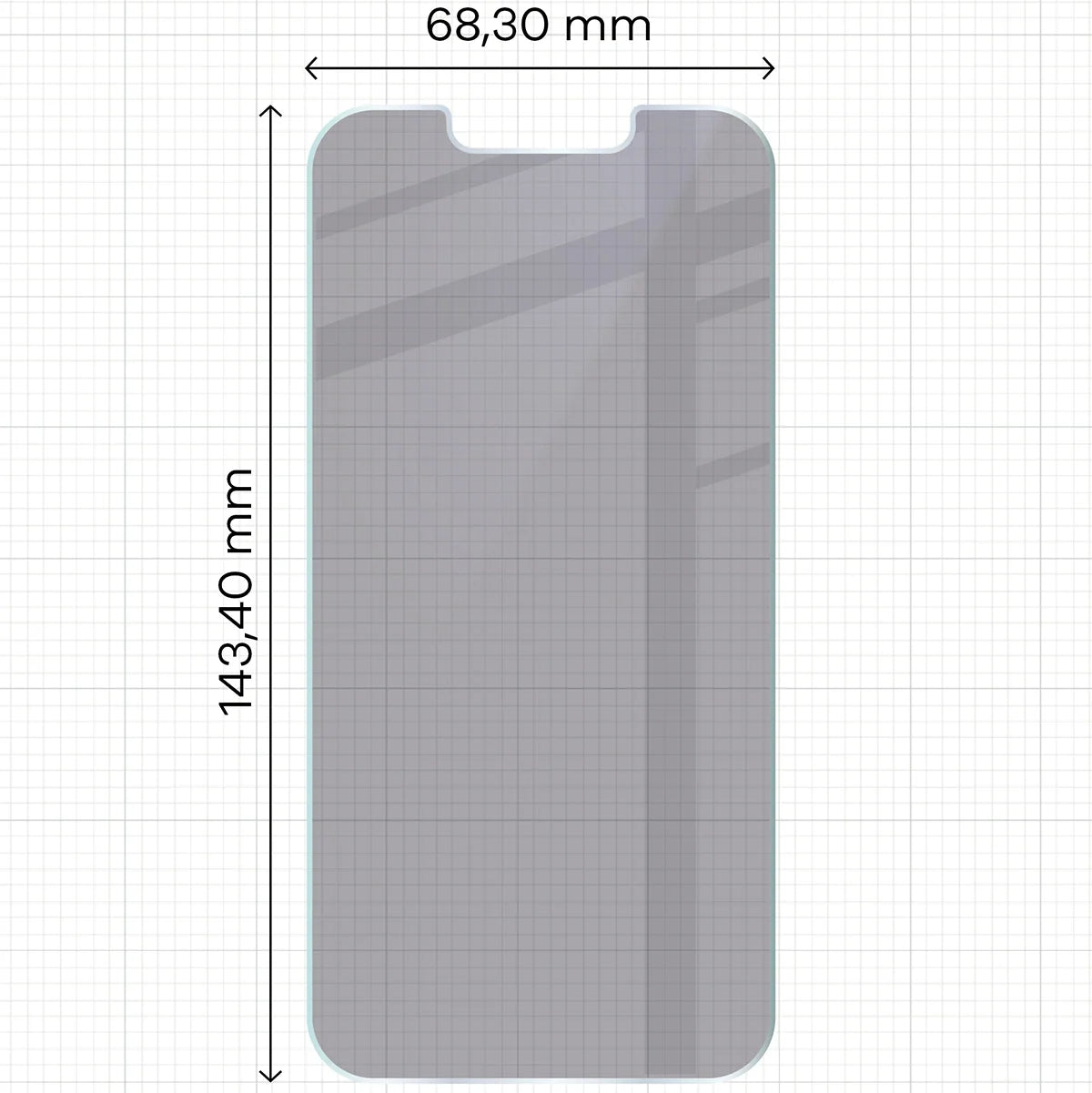 Hybridglas mit Privatschutzfilter für iPhone 14, Bizon Hybrid Shadow, Matt