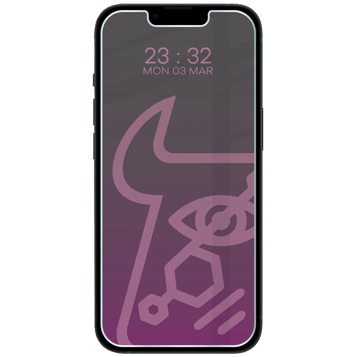 Hybridglas mit Privatschutzfilter für iPhone 14, Bizon Hybrid Shadow, Matt
