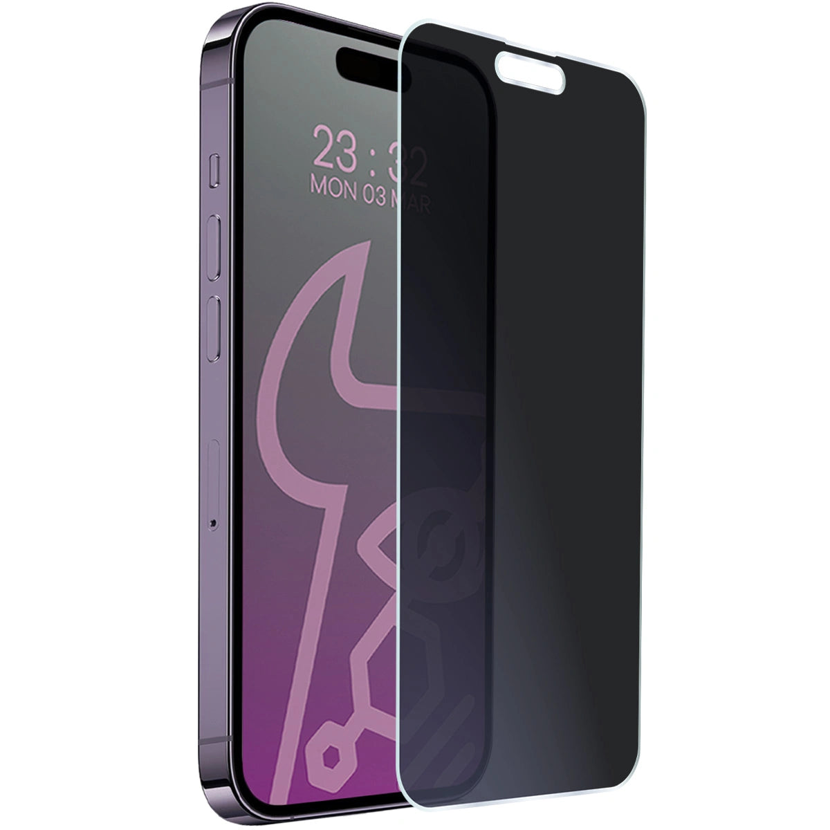 Hybridglas mit Privatschutzfilter für iPhone 14 Pro, Bizon Hybrid Shadow, Matt