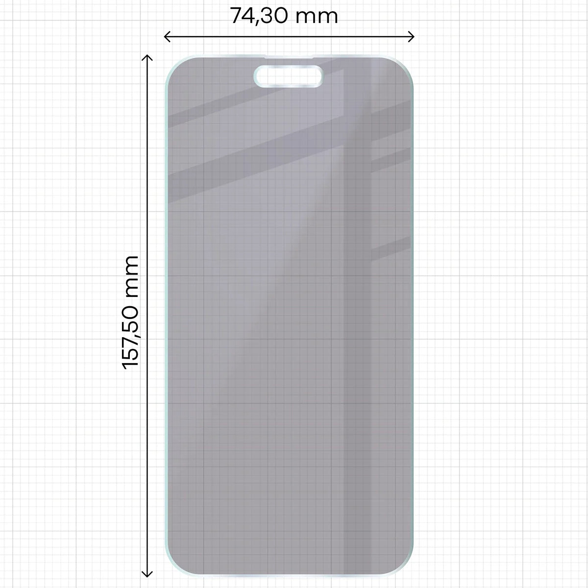 Hybridglas mit Privatschutzfilter für iPhone 15 Plus, Bizon Hybrid Shadow, Matt