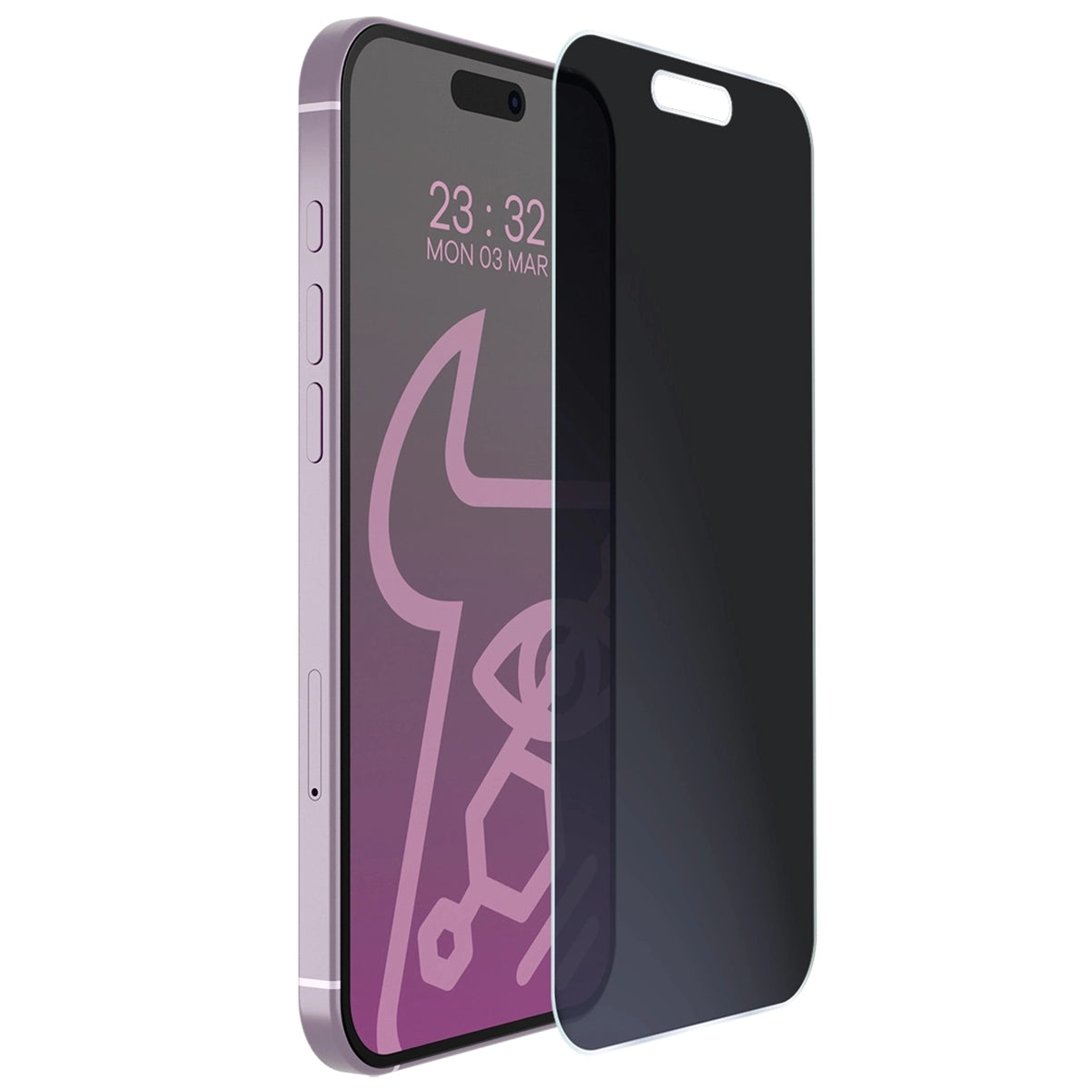 Hybridglas mit Privatschutzfilter für iPhone 16, Bizon Hybrid Shadow, Matt