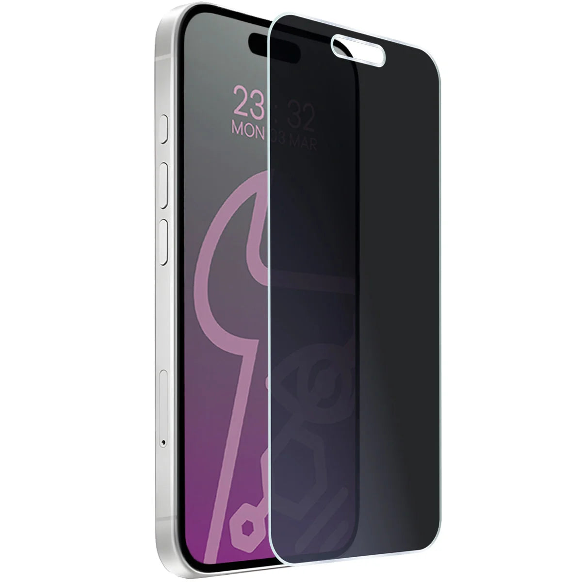 Hybridglas mit Privatschutzfilter für iPhone 16 Plus, Bizon Hybrid Shadow, Matt