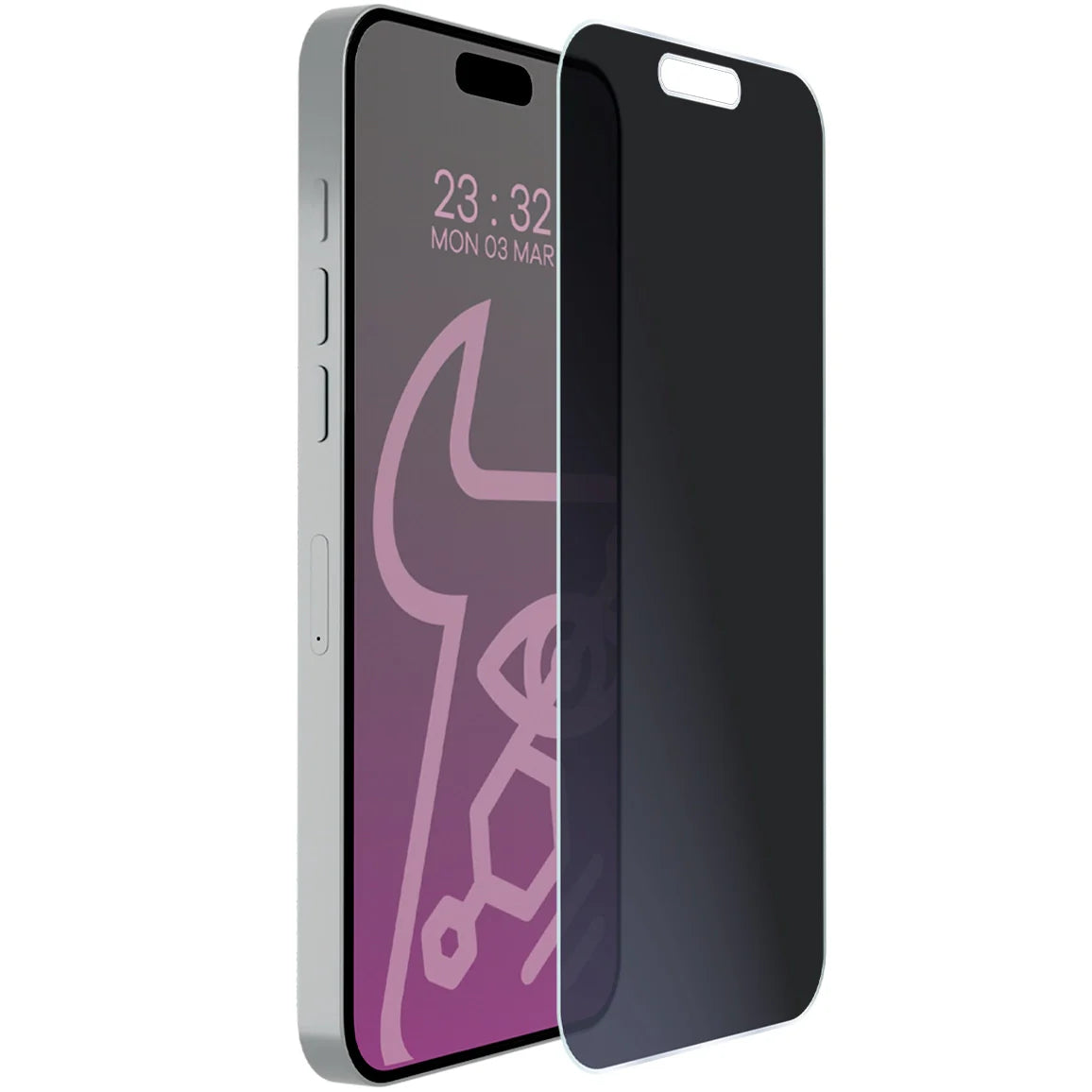 Hybridglas mit Privatschutzfilter für iPhone 16 Pro, Bizon Hybrid Shadow, Matt