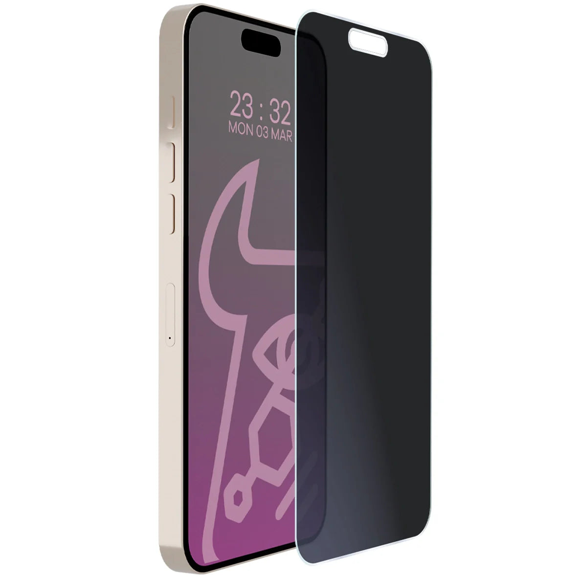 Hybridglas mit Privatschutzfilter für iPhone 16 Pro Max, Bizon Hybrid Shadow, Matt