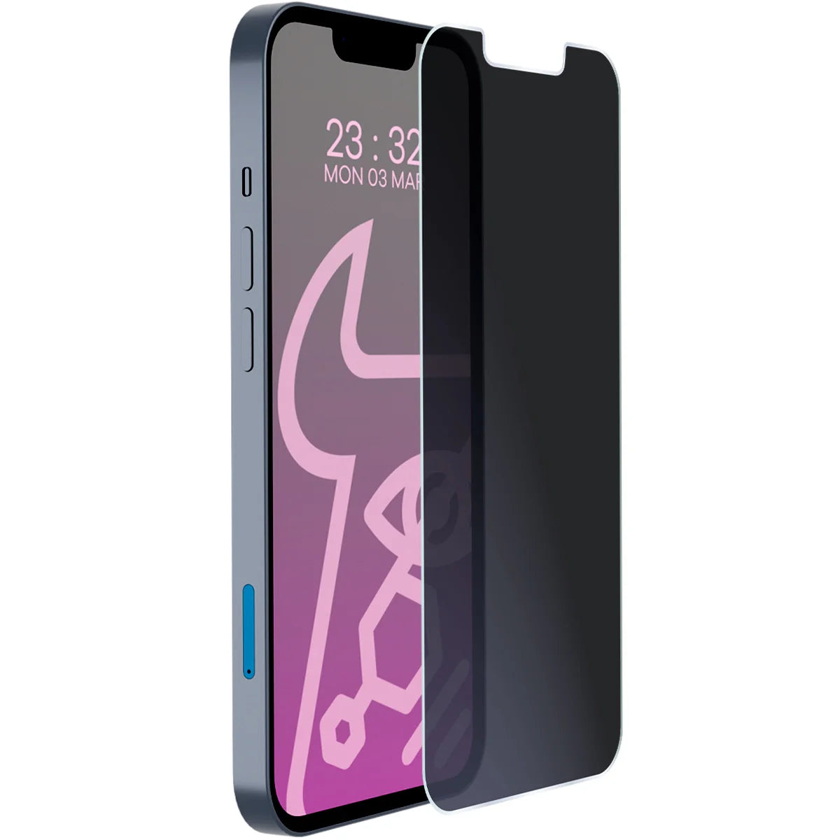 Hybridglas mit Privatschutzfilter für iPhone 17e / 16e, Bizon Hybrid Shadow, Matt