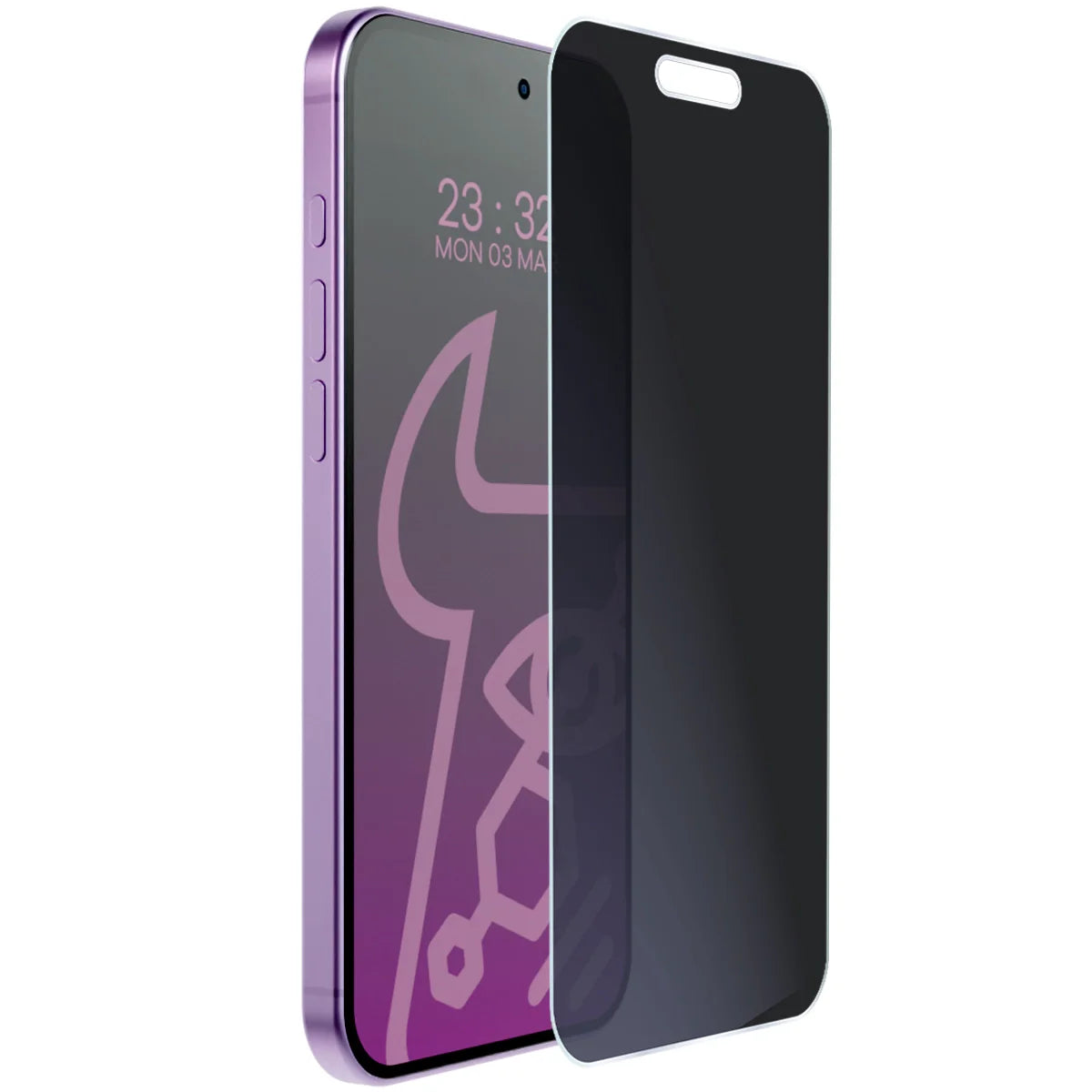 Hybridglas mit Privatschutzfilter für iPhone 17, Bizon Hybrid Shadow, Matt