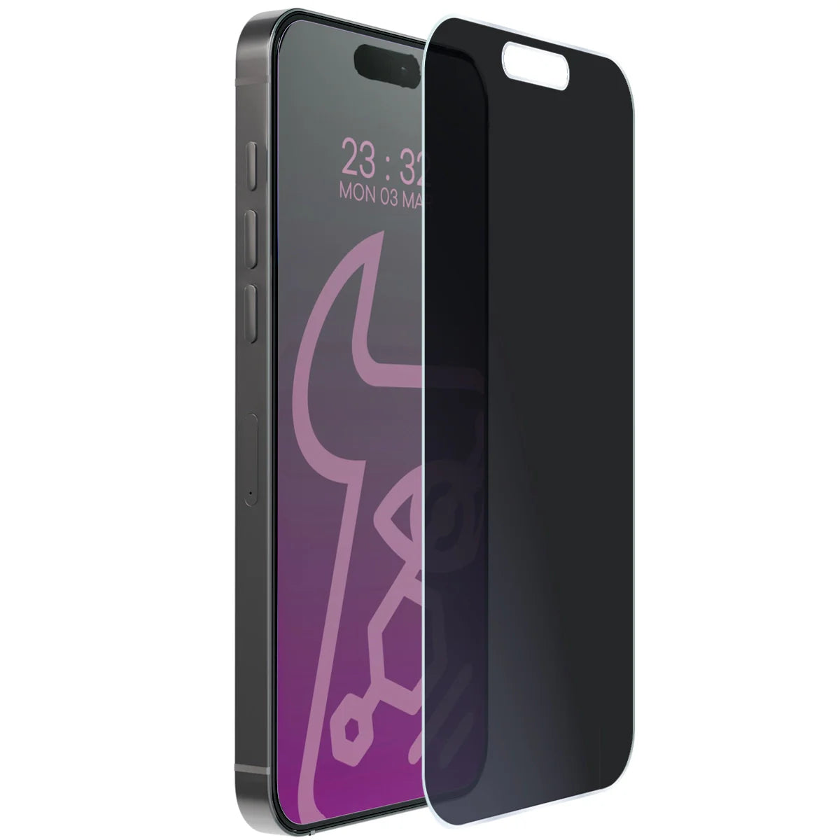 Hybridglas mit Privatschutzfilter für iPhone 17 Pro, Bizon Hybrid Shadow, Matt