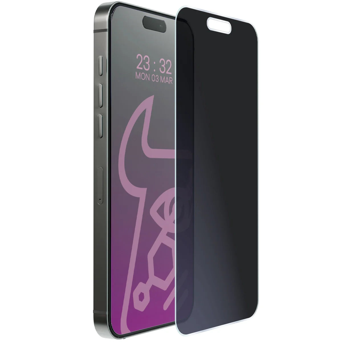 Hybridglas mit Privatschutzfilter für iPhone 17 Pro Max, Bizon Hybrid Shadow, Matt