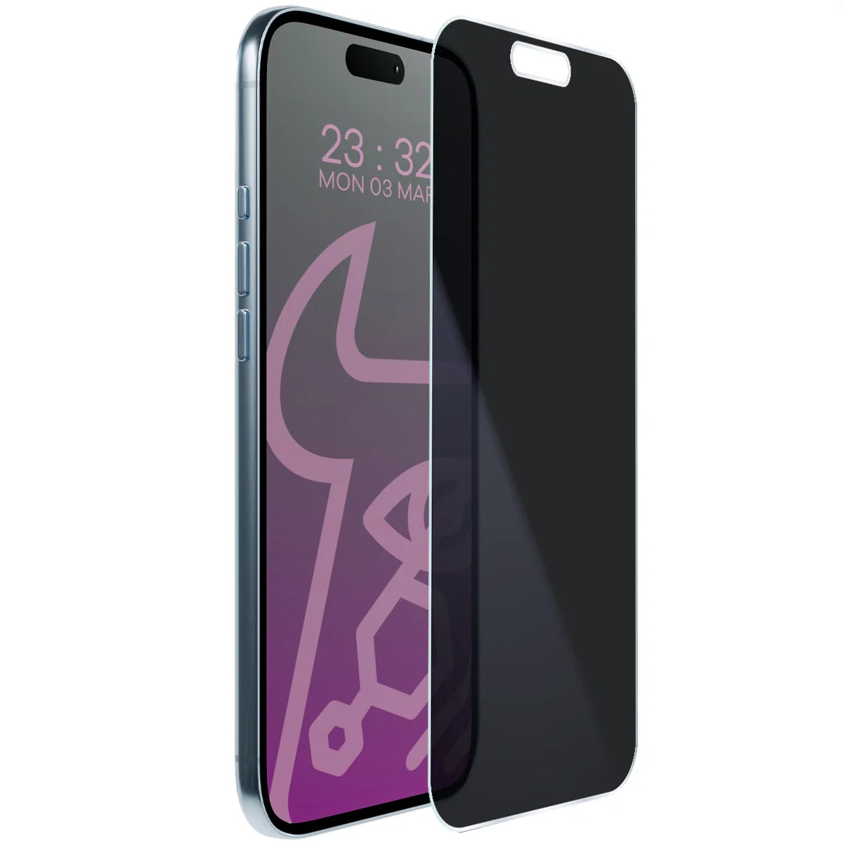 Hybridglas mit Privatschutzfilter für iPhone Air, Bizon Hybrid Shadow, Matt