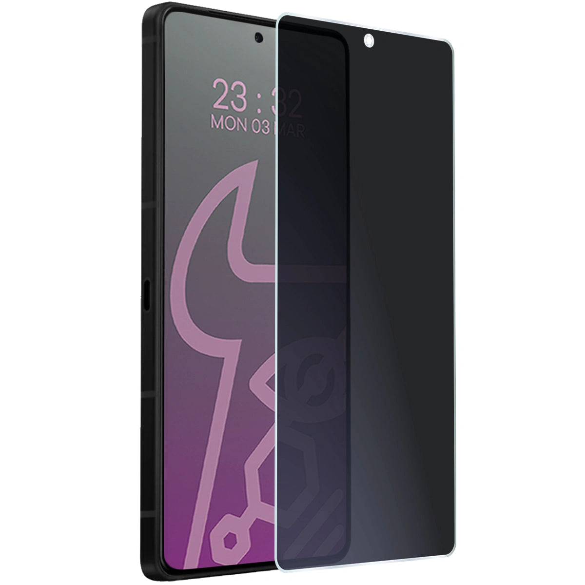 Hybridglas mit Privatschutzfilter für Asus ROG Phone 9, Bizon Hybrid Shadow, Matt