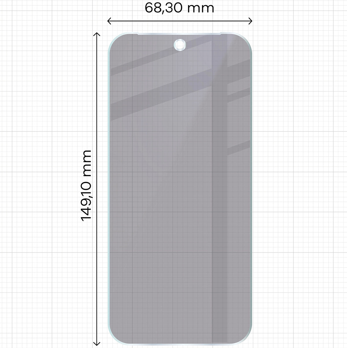 Hybridglas mit Privatschutzfilter für Google Pixel 10, Bizon Hybrid Shadow, Matt