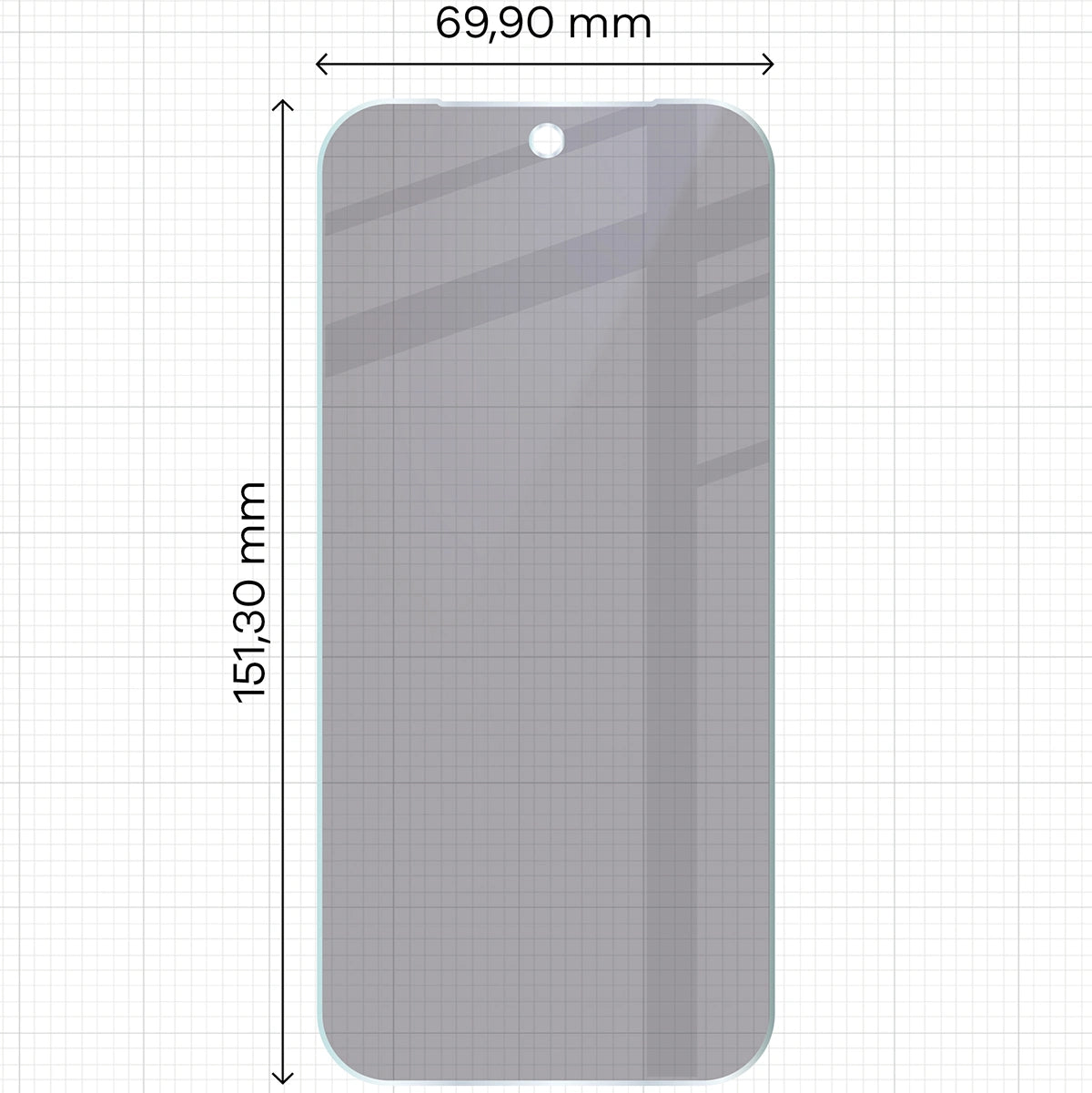 Hybridglas mit Privatschutzfilter für Google Pixel 9a, Bizon Hybrid Shadow, Matt