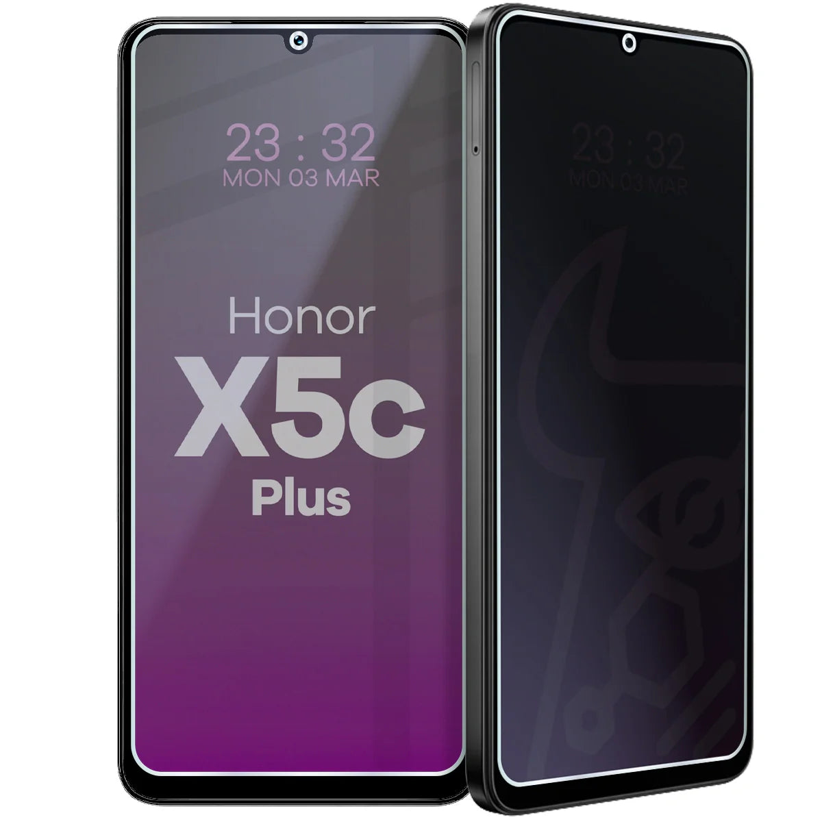 Hybridglas mit Privatschutzfilter für Honor X5c Plus, Bizon Glass Mule Shadow, Matt