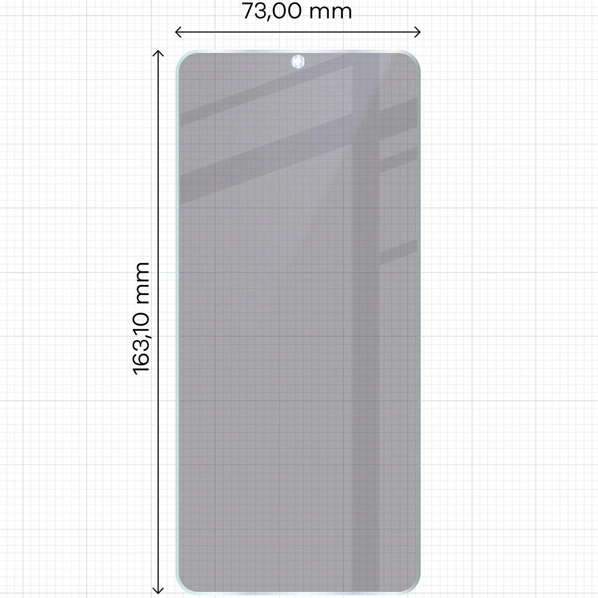Hybridglas mit Privatschutzfilter für Honor X5c Plus, Bizon Glass Mule Shadow, Matt