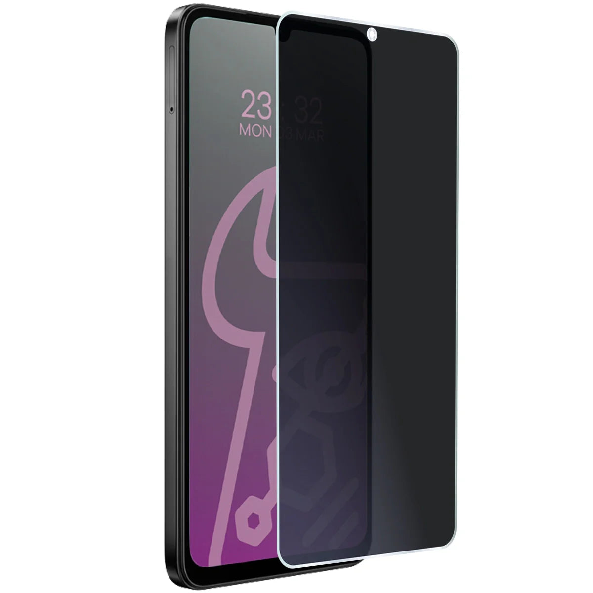 Hybridglas mit Privatschutzfilter für Honor X5c Plus, Bizon Glass Mule Shadow, Matt