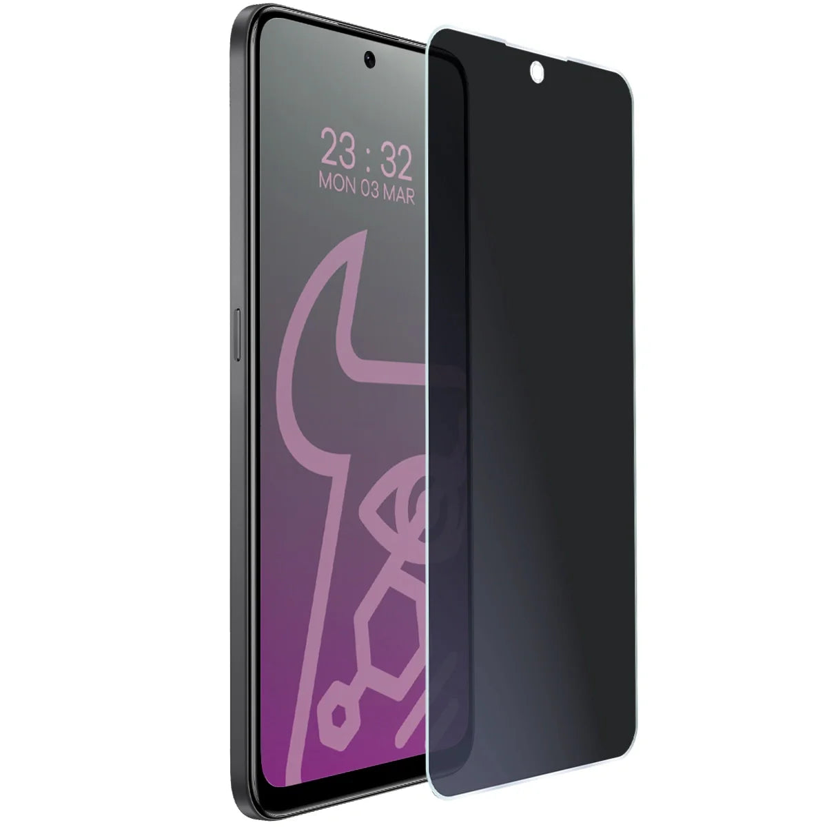Hybridglas mit Privatschutzfilter für Honor X7d, Bizon Hybrid Shadow, Matt