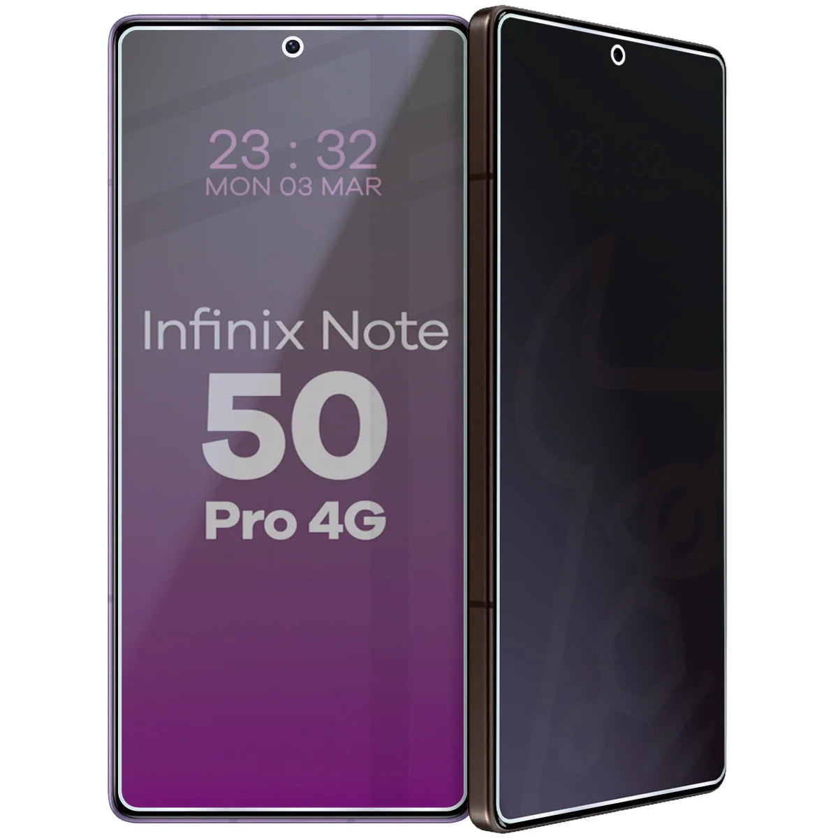 Hybridglas mit Privatschutzfilter für Infinix Note 50 Pro 4G, Bizon Hybrid Shadow, Matt
