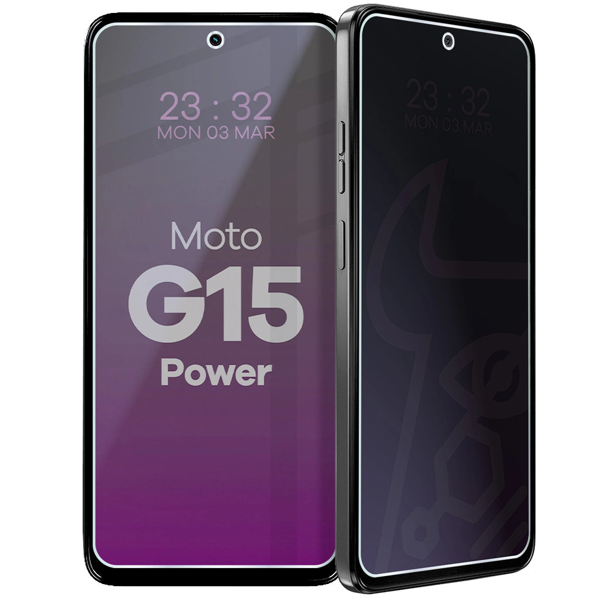 Hybridglas mit Privatschutzfilter für Motorola Moto G15 Power, Bizon Hybrid Shadow, Matt