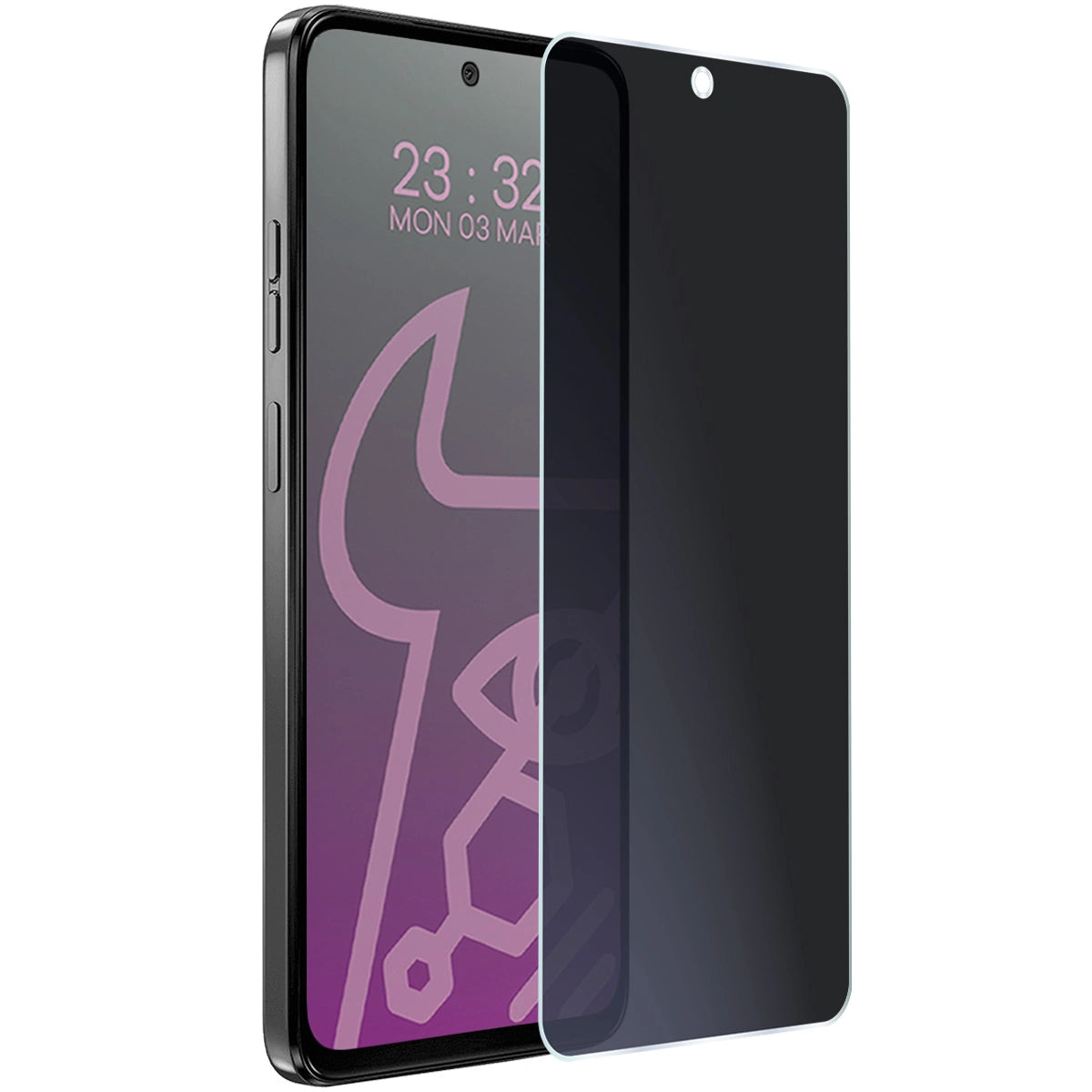 Hybridglas mit Privatschutzfilter für Motorola Moto G15 Power, Bizon Hybrid Shadow, Matt