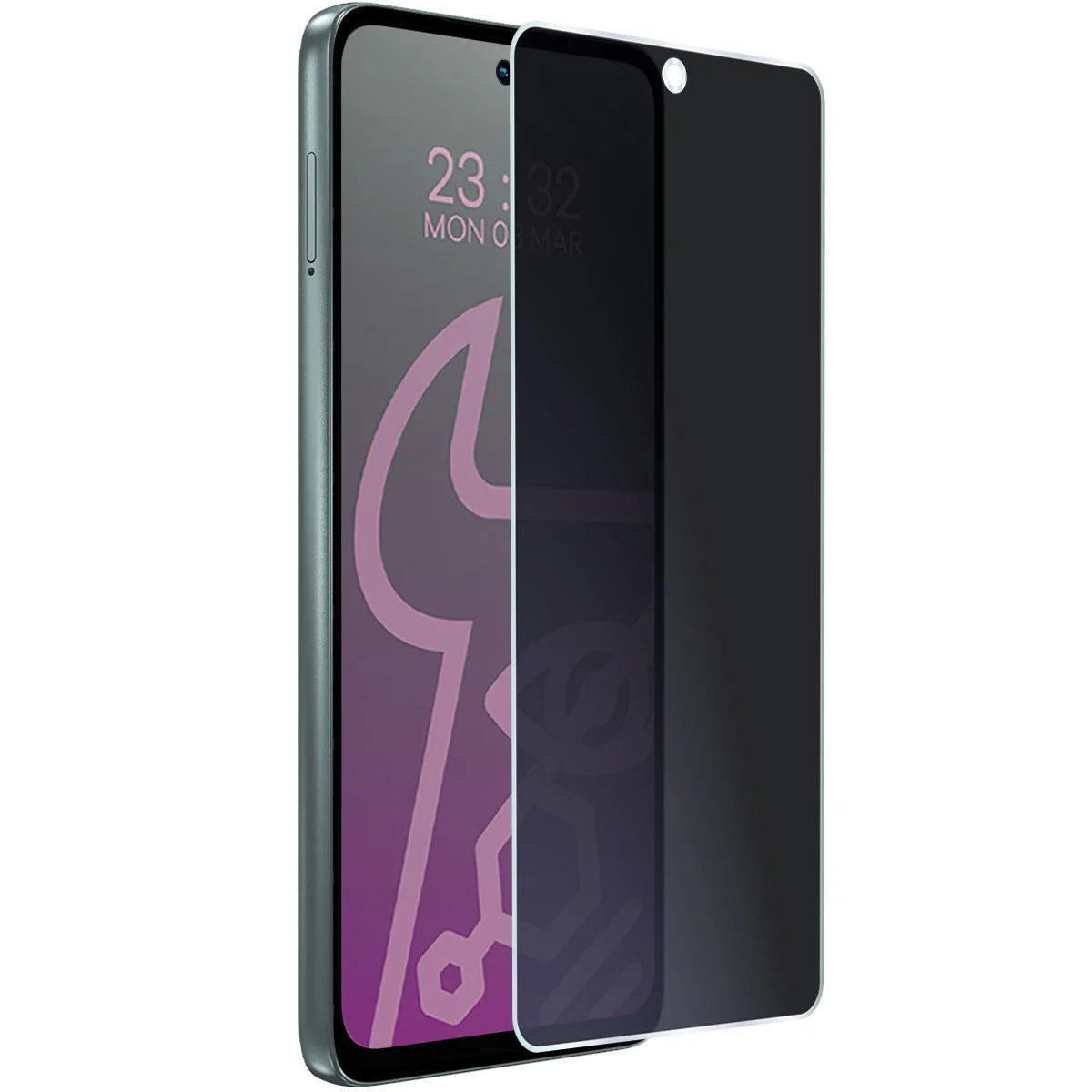 Hybridglas mit Privatschutzfilter für Motorola Moto G56 5G, Bizon Hybrid Shadow, Matt