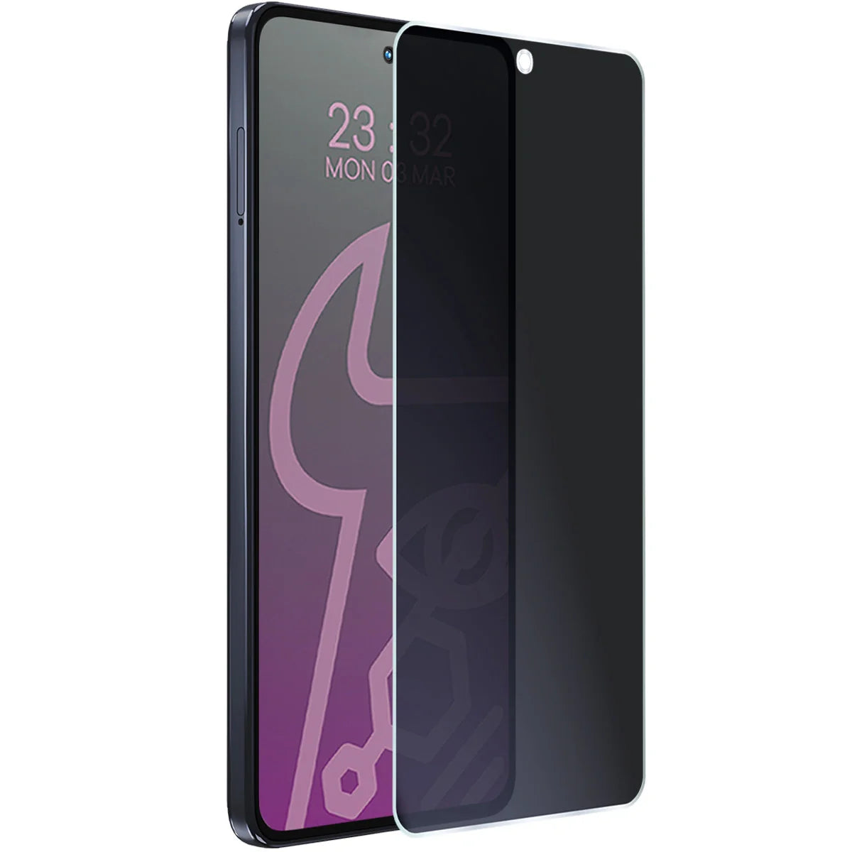 Hybridglas mit Privatschutzfilter für Motorola Moto G86 5G, Bizon Hybrid Shadow, Matt