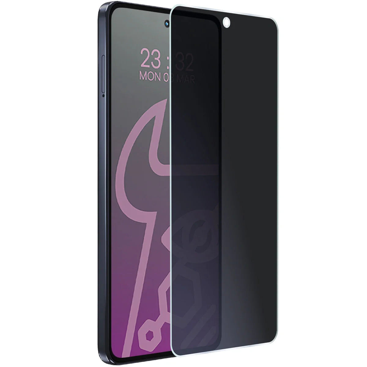 Hybridglas mit Privatschutzfilter für Motorola Moto G86 Power 5G, Bizon Hybrid Shadow, Matt