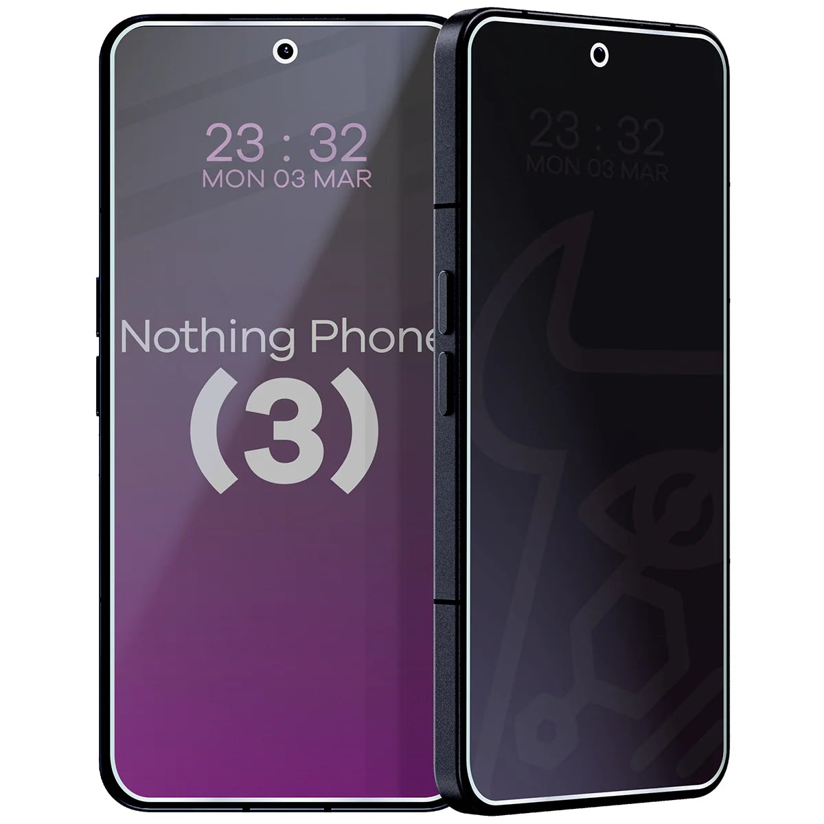 Hybridglas mit Privatschutzfilter für Nothing Phone (3), Bizon Glass Mule Shadow, Matt