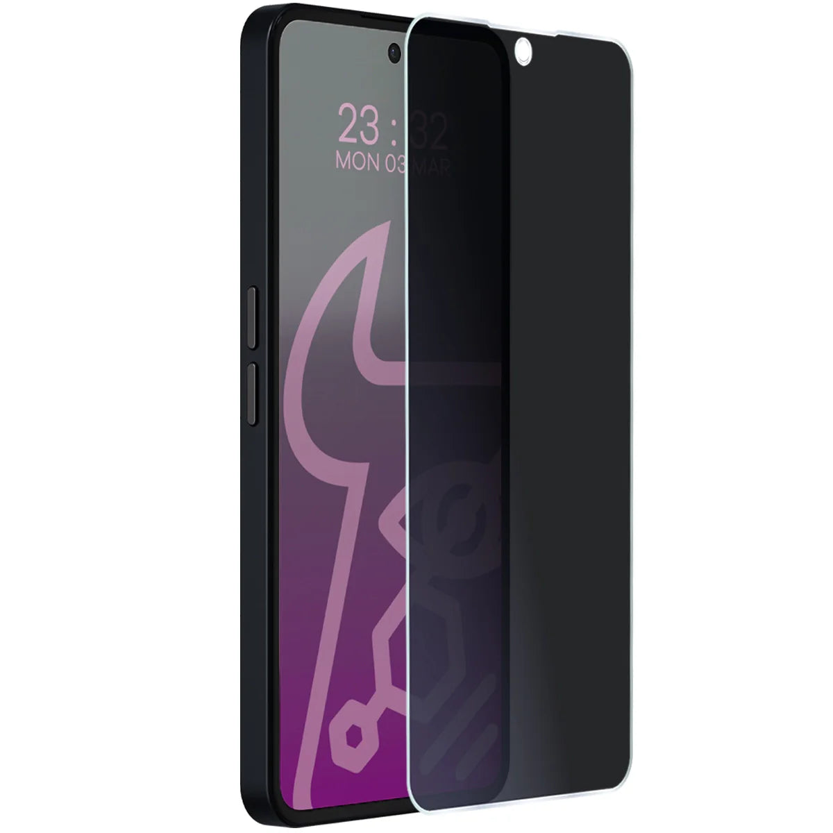 Hybridglas mit Privatschutzfilter für Nothing Phone (3a), Bizon Hybrid Shadow, Matt