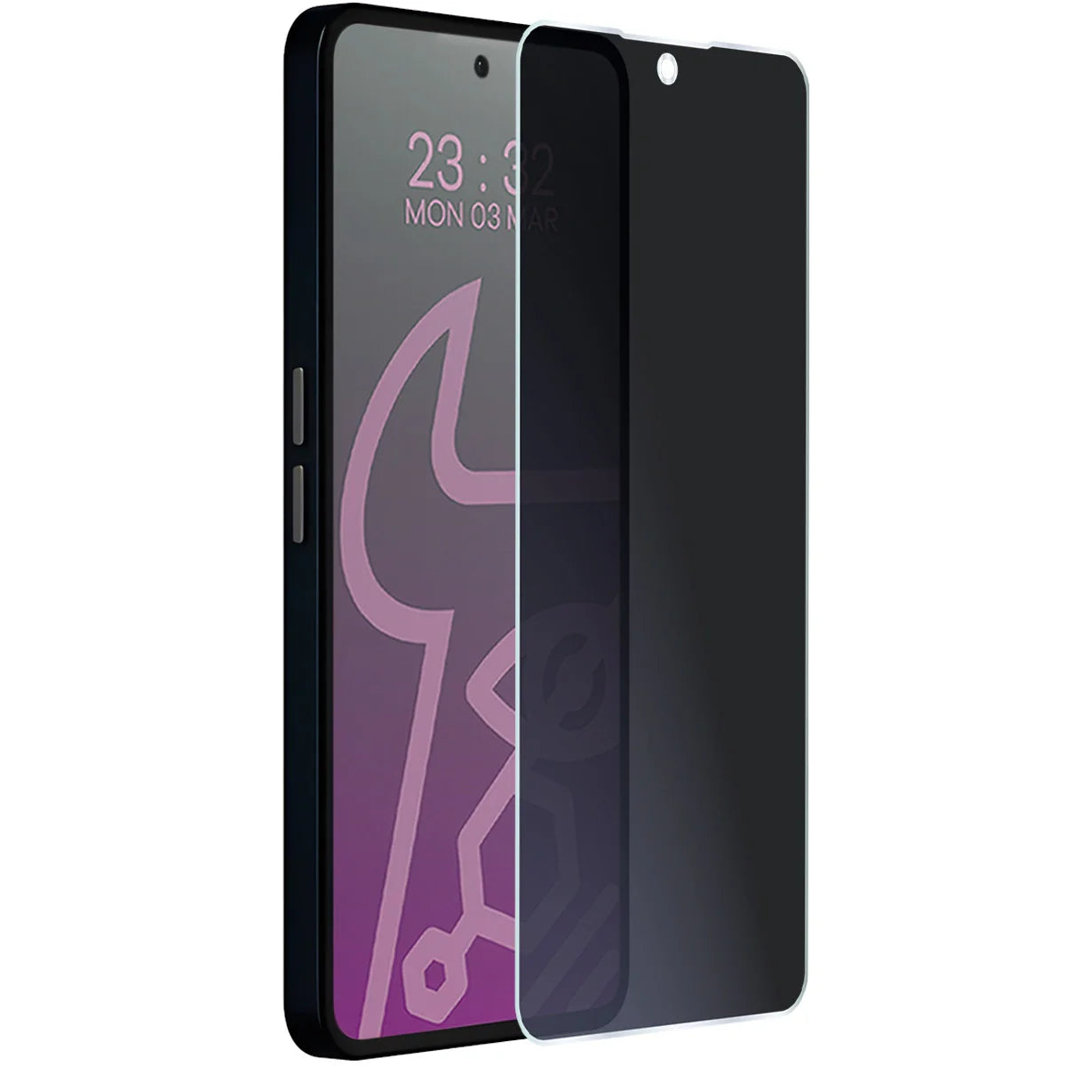 Hybridglas mit Privatschutzfilter für Nothing Phone (3a) Pro, Bizon Hybrid Shadow, Matt