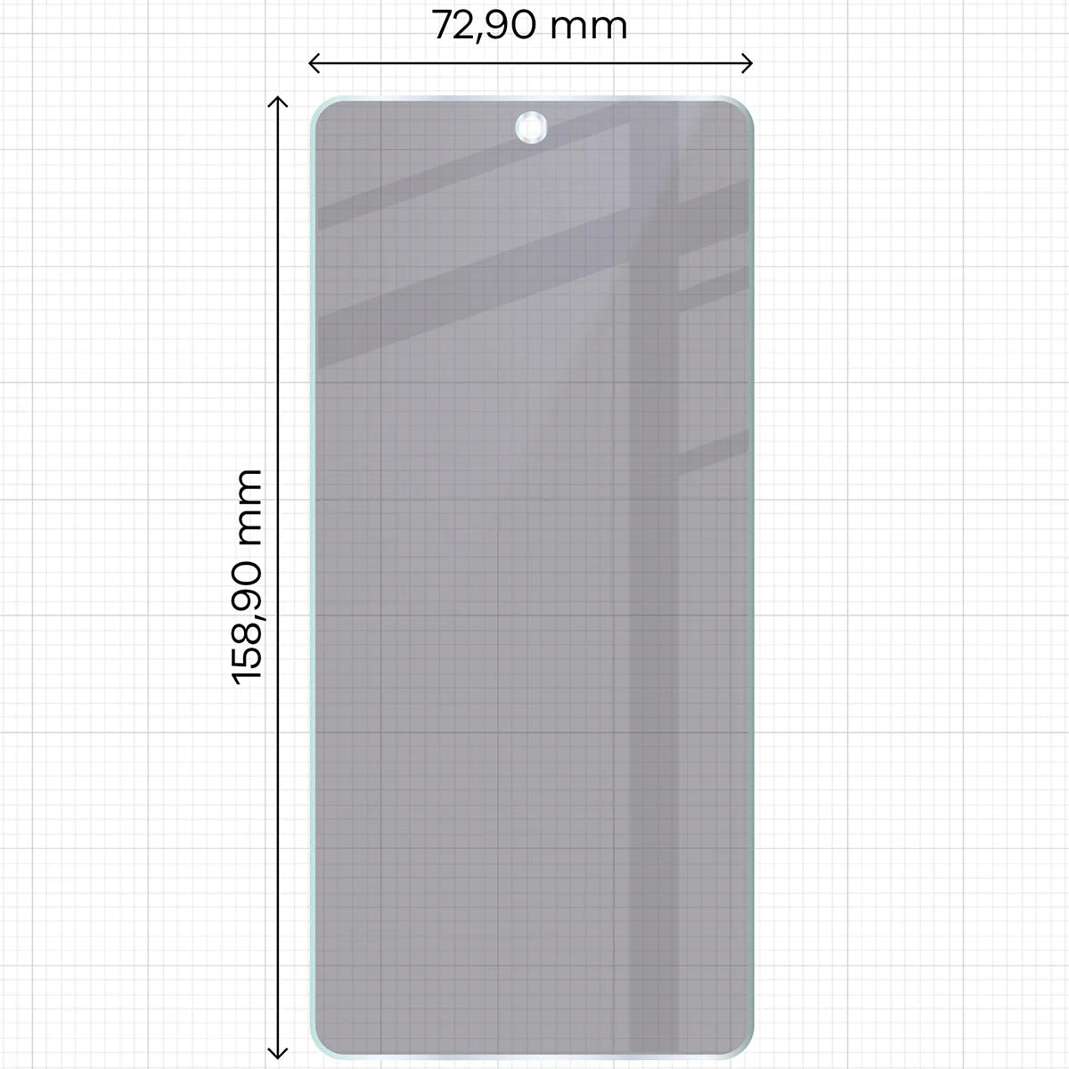 Hybridglas mit Privatschutzfilter für OnePlus 13R, Bizon Hybrid Shadow, Matt
