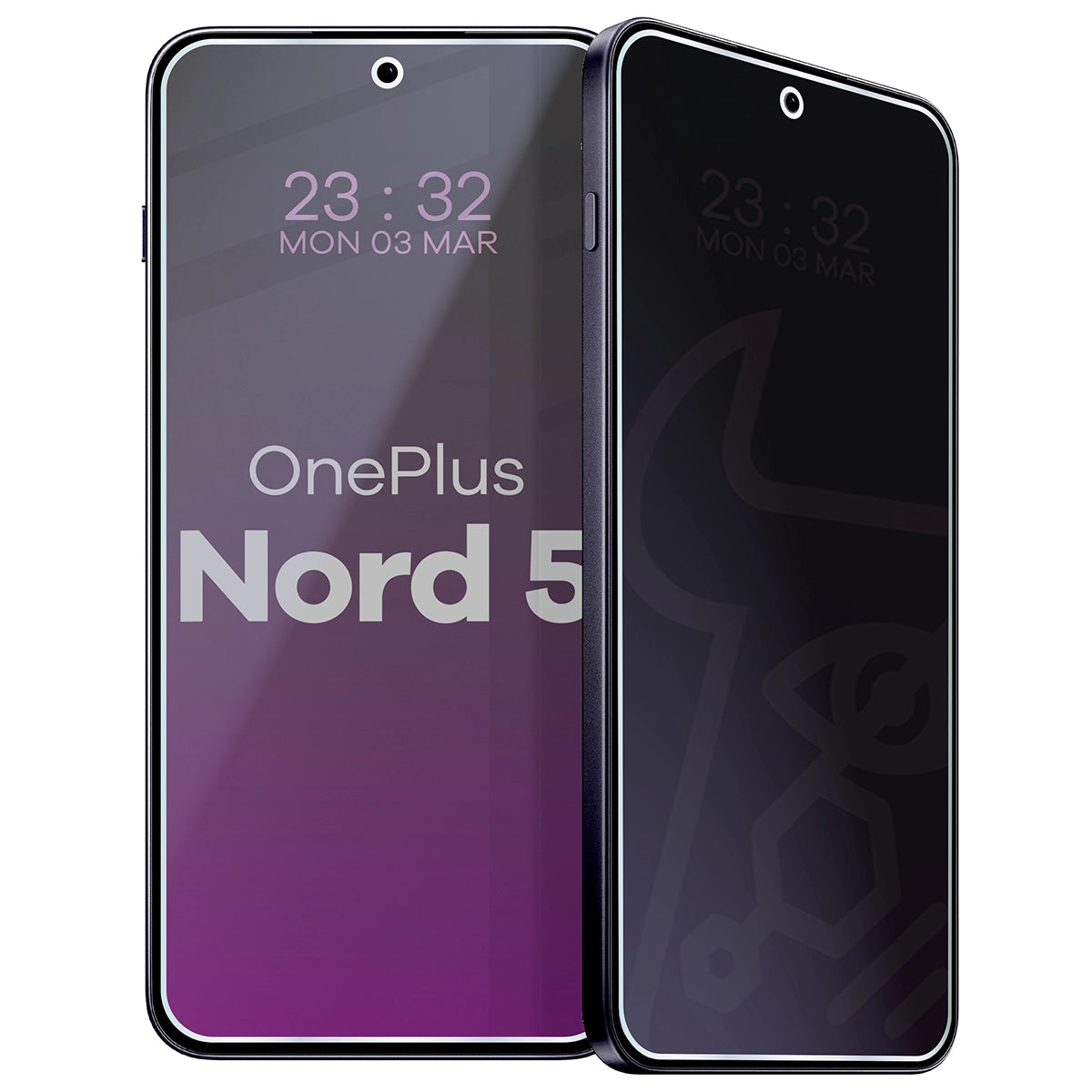Hybridglas mit Privatschutzfilter für OnePlus Nord 5, Bizon Glass Mule Shadow, Matt