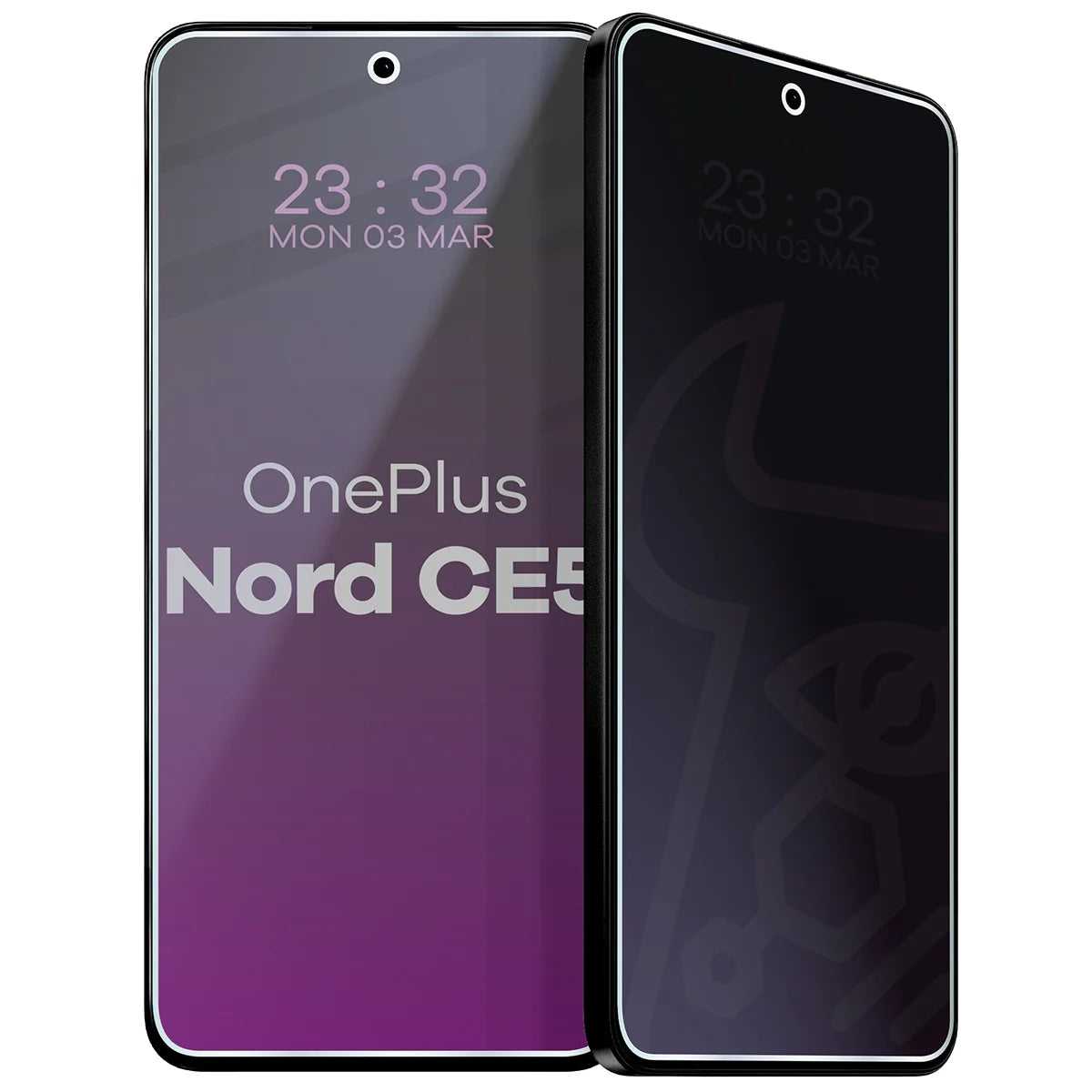 Hybridglas mit Privatschutzfilter für OnePlus Nord CE5 5G, Bizon Glass Mule Shadow, Matt
