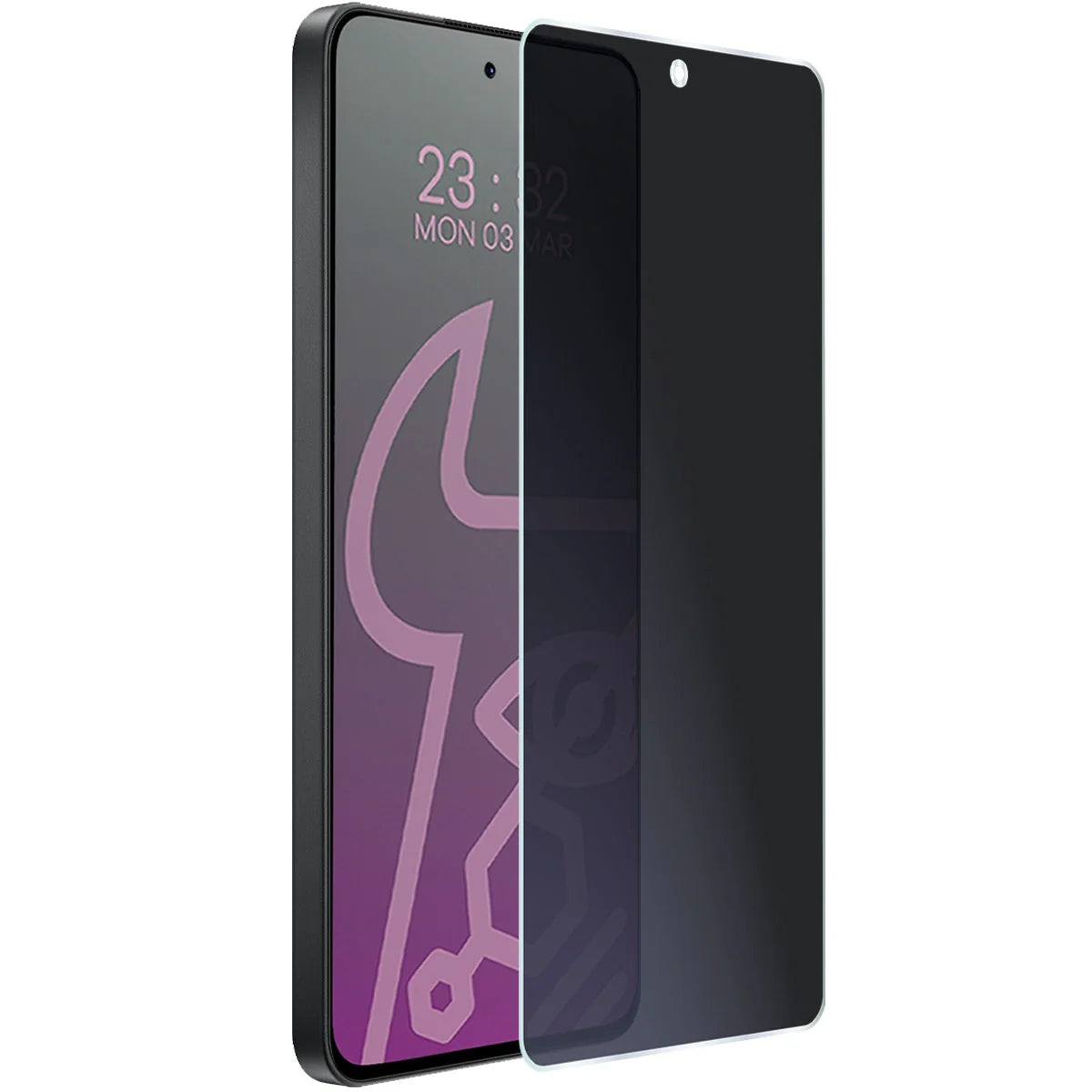 Hybridglas mit Privatschutzfilter für Oppo Reno13 F, Bizon Hybrid Shadow, Matt