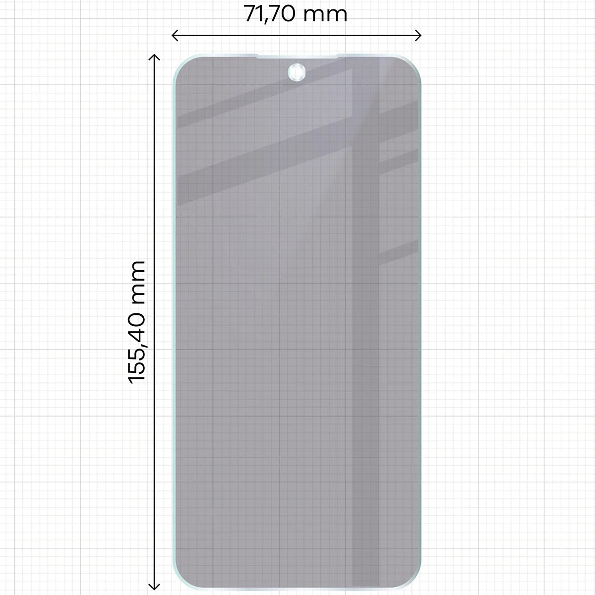 Hybridglas mit Privatschutzfilter für Oppo Reno 14, Bizon Hybrid Shadow, Matt