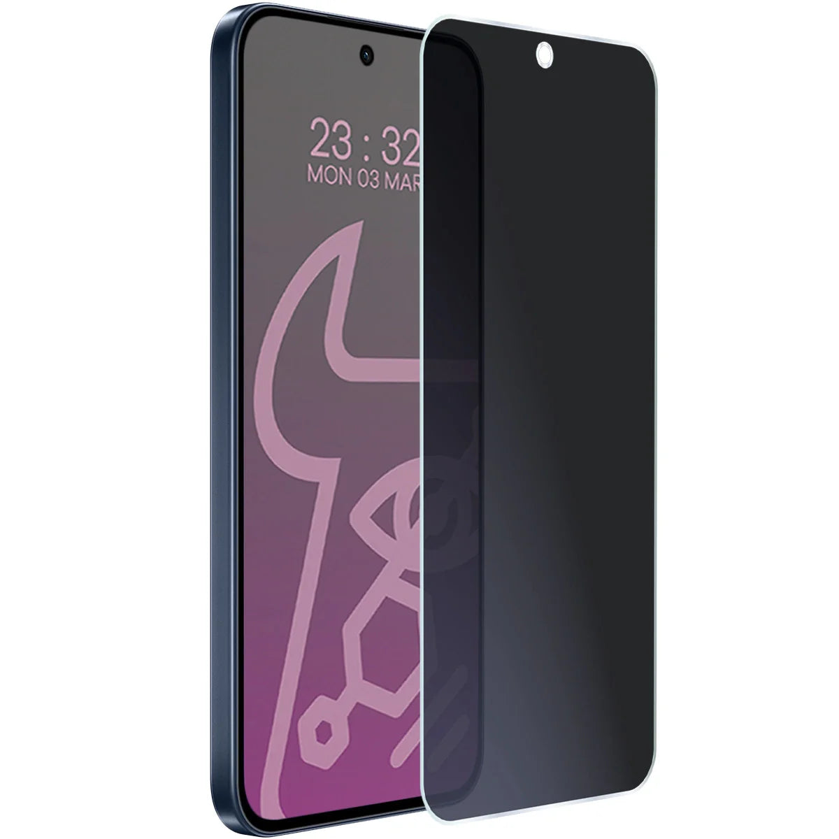 Hybridglas mit Privatschutzfilter für Oppo Reno 15 F, Bizon Hybrid Shadow, Matt