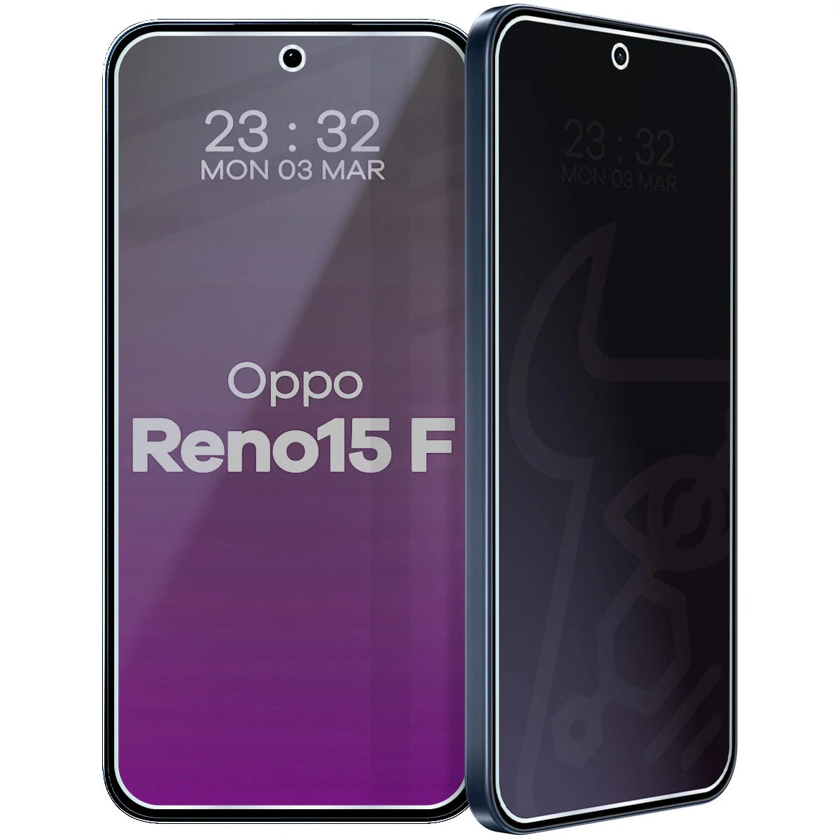 Hybridglas mit Privatschutzfilter für Oppo Reno 15 F, Bizon Hybrid Shadow, Matt