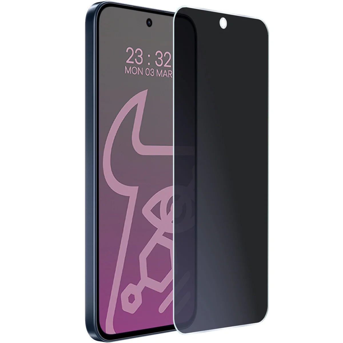 Hybridglas mit Privatschutzfilter für Oppo Reno 15 FS, Bizon Hybrid Shadow, Matt