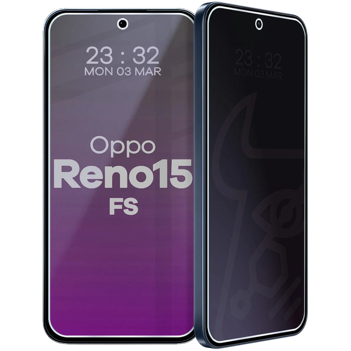 Hybridglas mit Privatschutzfilter für Oppo Reno 15 FS, Bizon Hybrid Shadow, Matt